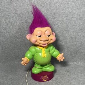 Vintage Sleepy Trolls Nightlight Lamp 90s Purple Hair Green Pajamas Happiness Co